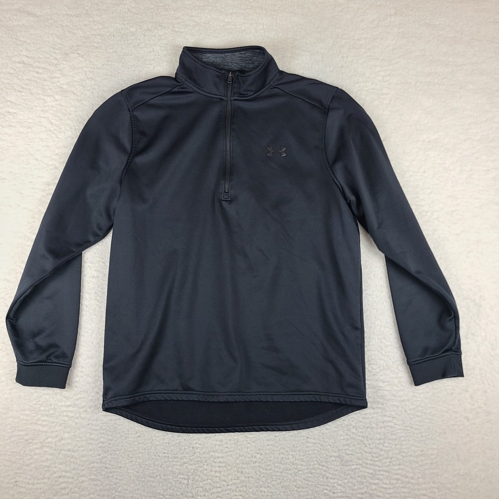 Under Armour Sweater Mens Large‎ Black Loose Coldgear Performance Tech Golf